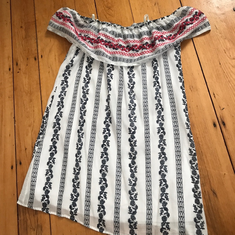 off the shoulder floral dress